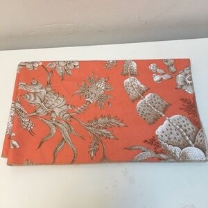 Brunschwig & Fils shell toile cotton fabric sample driftwood on red 30 X 35